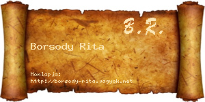 Borsody Rita névjegykártya